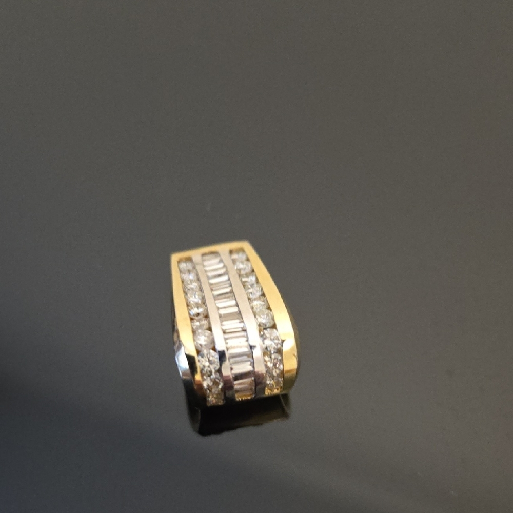 LADY'S VINTAGE 18K YELLOW GOLD NATURAL DIAMOND SLIDE ENHANCER PENDANT - Picture 11 of 15